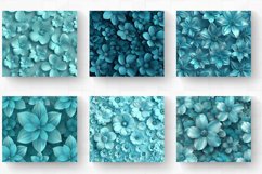 3D Turquoise Flowers Tumbler Wrap, 20oz Skinny Tumbler Wrap Product Image 2