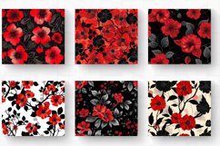 Red &amp; Black Flowers Tumbler Wrap, 20oz Skinny Tumbler Wrap Product Image 2