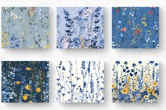 French Blue Garden Wildflowers Tumbler Wrap, 20oz Skinny Tum Product Image 2