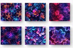 Luxury Disco Neon Flowers Tumbler Wrap, 20oz Skinny Tumbler Product Image 2