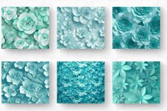 Floral Aquamarine Flowers Tumbler Wrap, 20oz Skinny Tumbler Product Image 2