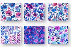 Watercolor Magenta Blue Floral Tumbler Wrap, 20oz Skinny Tum Product Image 2