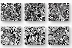 Abstract Black &amp; White Doodle Tumbler Wrap, 20oz Skinny Tumb Product Image 2