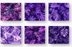 Purple Tropical Leaves Floral Tumbler Wrap, 20oz Skinny Tumb Product Image 2
