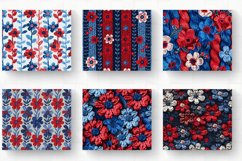 Red Blue Knitted Flowers Tumbler Wrap, 20oz Skinny Tumbler W Product Image 2