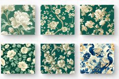 Ivory Floral on Emerald Tumbler Wrap, 20oz Skinny Tumbler Wr Product Image 2