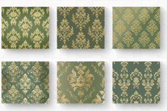 Muted Green and Gold Damask Tumbler Wrap, 20oz Skinny Tumble Product Image 2