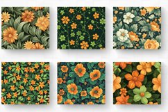 Green &amp; Orange Flowers Tumbler Wrap, 20oz Skinny Tumbler Wra Product Image 2