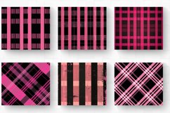 Pink &amp; Black Plaid Stripes Tumbler Wrap, 20oz Skinny Tumbler Product Image 2