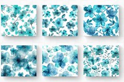 Watercolor Turquoise Flowers Tumbler Wrap, 20oz Skinny Tumbl Product Image 2