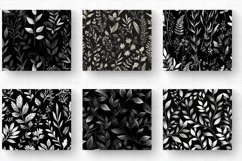 Black Floral Leaves Herbs Tumbler Wrap, 20oz Skinny Tumbler Product Image 2