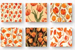 Retro Orange Tulip Tumbler Wrap, 20oz Skinny Tumbler Wraps Product Image 2