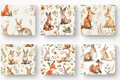 Watercolor Fox and Hare Tumbler Wrap, 20oz Skinny Tumbler Wr Product Image 2