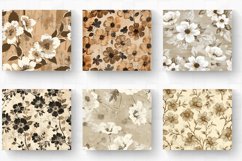 Beige Grunge Flowers Fabric Tumbler Wrap, 20oz Skinny Tumble Product Image 2