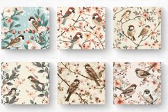 Cute Floral Sparrow Tumbler Wrap, 20oz Skinny Tumbler Wrap Product Image 2