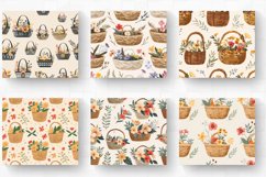 Floral Cottage core Baskets Tumbler Wrap, 20oz Skinny Tumble Product Image 2