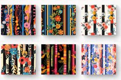 Floral Stripes Party Tumbler Wrap, 20oz Skinny Tumbler Wraps Product Image 2