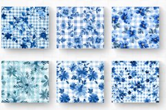 Blue Gingham Winter Flowers Tumbler Wrap, 20oz Skinny Tumble Product Image 2