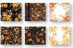 Glitter Gold Autumn Floral Tumbler Wrap, 20oz Skinny Tumbler Product Image 2