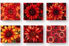 Vibrant Red Sunflower Tumbler Wrap, 20oz Skinny Tumbler Wrap Product Image 2