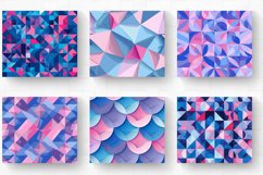 Blue and Pink Geometric shape Tumbler Wrap, 20oz Skinny Tumb Product Image 2