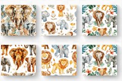 Watercolor Lion and Elephant Tumbler Wrap, 20oz Skinny Tumbl Product Image 2