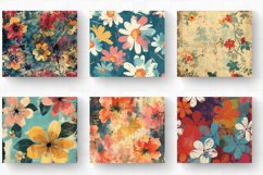 Retro Grunge Paint Flowers Tumbler Wrap, 20oz Skinny Tumbler Product Image 2