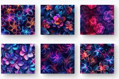Luxury Disco Neon Flowers Tumbler Wraps, 20oz Skinny Tumbler Product Image 2