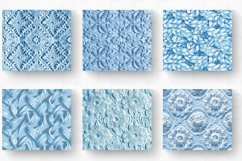 Soft Blue Crochet Fabric Textile Tumbler Wrap, 20oz Skinny T Product Image 2