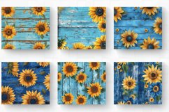 Blue Wooden Sunflowers Tumbler Wrap, 20oz Skinny Tumbler Wra Product Image 2