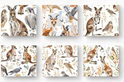 Watercolor Kangaroos and Falcons Tumbler Wraps, 20oz Skinny Product Image 2