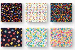 Tiny Rainbow Flowers Tumbler Wrap, 20oz Skinny Tumbler Wraps Product Image 2