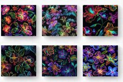 Neon Embroidery Flowers Tumbler Wrap, 20oz Skinny Tumbler Wr Product Image 2