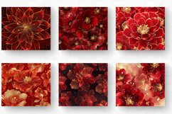 Golden Glitter Red Flower Bloom Tumbler Wrap, 20oz Skinny Tu Product Image 2