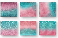 Ombre Pink &amp; Turquoise Glitter Tumbler Wrap, 20oz Skinny Tum Product Image 2