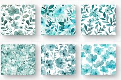 Watercolor Teal Pastel Floral Tumbler Wrap, 20oz Skinny Tumb Product Image 2