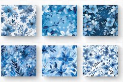 Blue Winter Flowers Tumbler Wrap, 20oz Skinny Tumbler Wrap Product Image 2