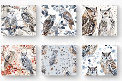 Watercolor Owl and Snow Leopard Tumbler Wraps, 20oz Skinny T Product Image 2