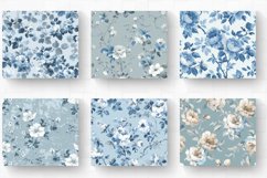 Dusty Blue Floral Tumbler Wrap, 20oz Skinny Tumbler Wrap Product Image 2