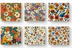 Retro Doodle Flowers Tumbler Wrap, 20oz Skinny Tumbler Wrap Product Image 2