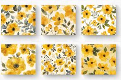 Yellow Watercolor Flowers Tumbler Wrap, 20oz Skinny Tumbler Product Image 2