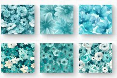 Turquoise Teal Pastel Flowers Tumbler Wrap, 20oz Skinny Tumb Product Image 2