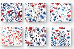Red Blue Watercolor Wildflowers Tumbler Wrap, 20oz Skinny Tu Product Image 2
