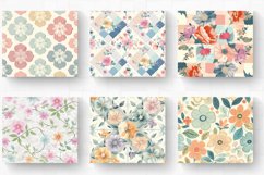 Pastel Blooms Quilt Tumbler Wrap, 20oz Skinny Tumbler Wraps Product Image 2