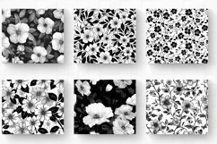 Black &amp; White Floral Tumbler Wrap, 20oz Skinny Tumbler Wrap Product Image 2