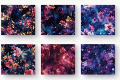 Cosmic Floral Galaxy Tumbler Wrap, 20oz Skinny Tumbler Wrap Product Image 2