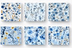 Blue Winter Pressed Flowers Tumbler Wrap, 20oz Skinny Tumble Product Image 2