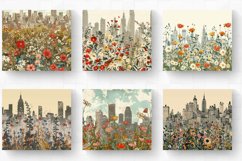 Vintage Cityscape Wildflowers Tumbler Wrap, 20oz Skinny Tumb Product Image 2
