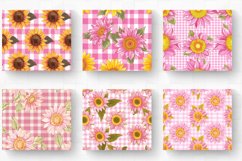 Pink Gingham Sunflowers Tumbler Wrap, 20oz Skinny Tumbler Wr Product Image 2