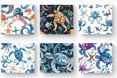 Watercolor Turtle and Octopus Tumbler Wrap, 20oz Skinny Tumb Product Image 2